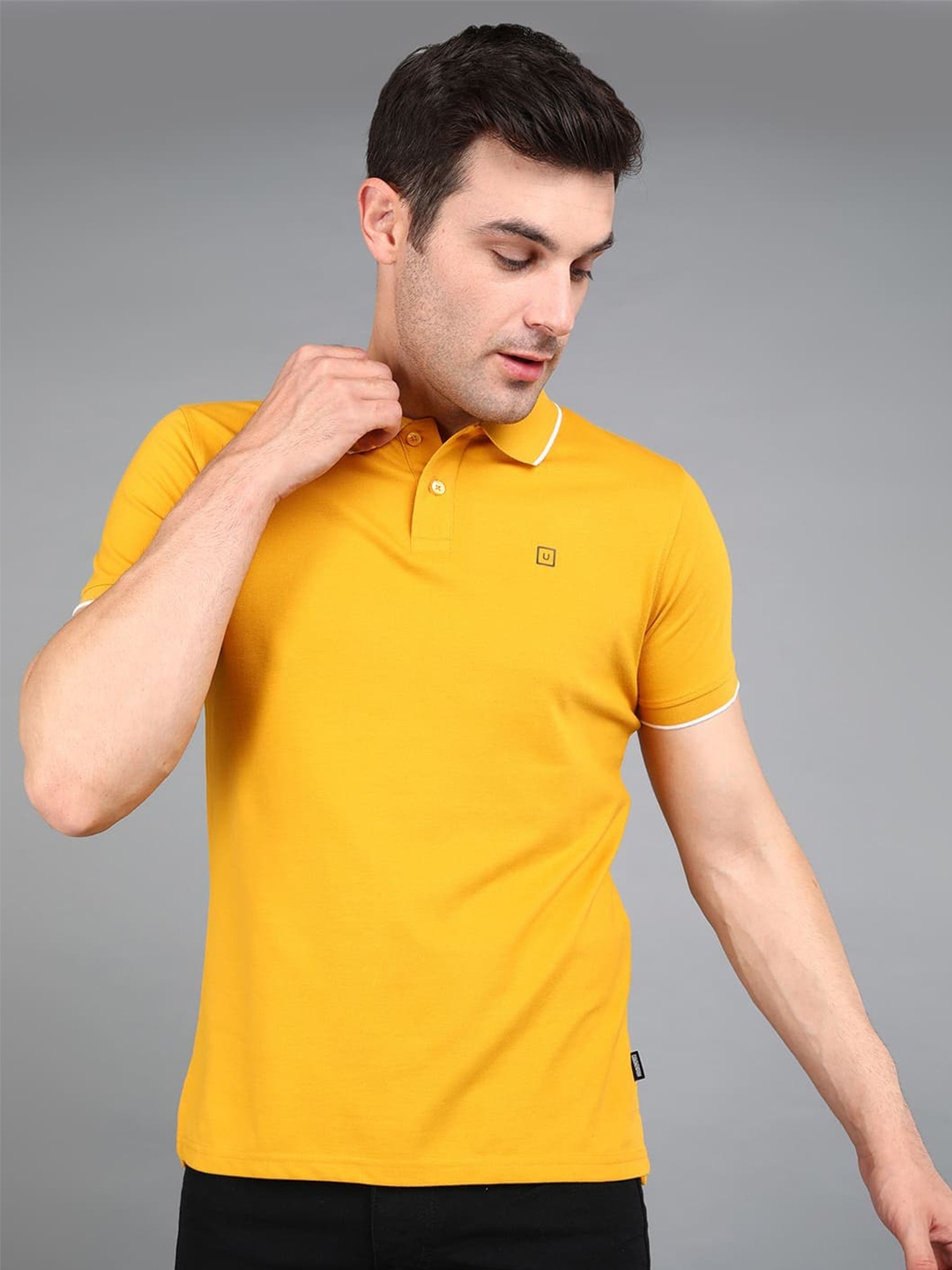 

Urbano Fashion Polo Collar Slim Fit T-shirt, Yellow