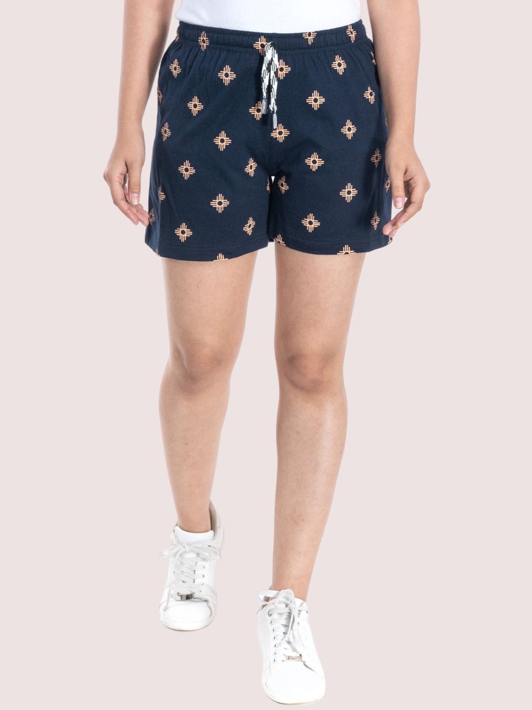 

StyleAOne Women Printed Cotton Shorts, Blue