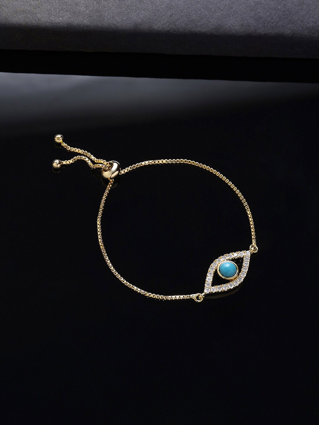 

DressBerry Women Gold-Plated Gold-Toned & White Brass CZ Evil Eye Wraparound Bracelet