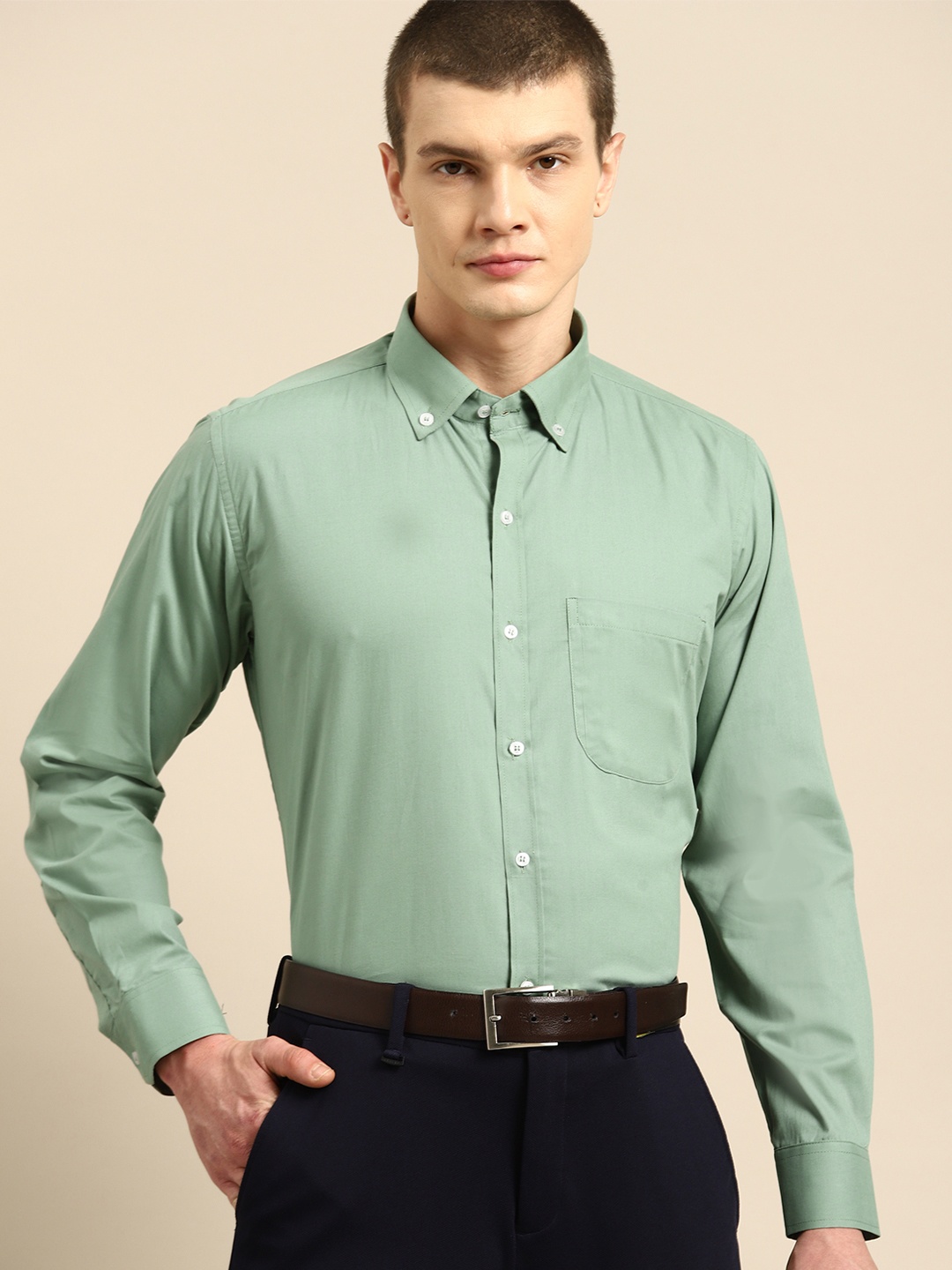 

DENNISON Men Laffer Smart Opaque Formal Shirt, Green