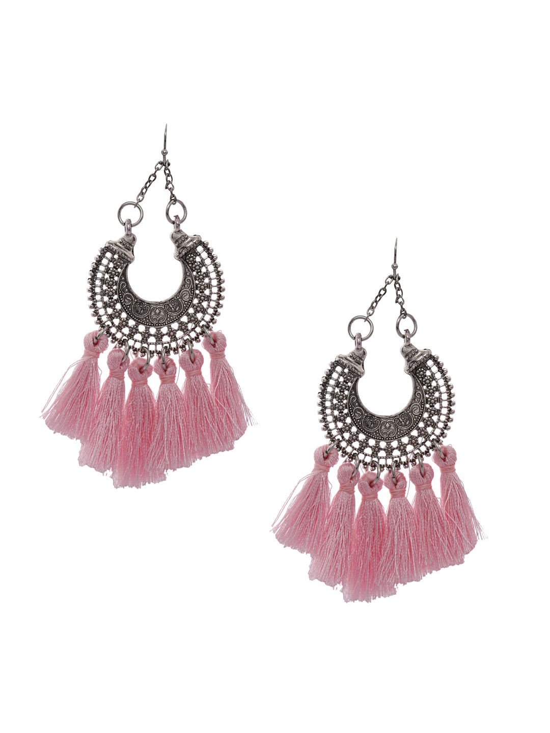 

Shining Diva Fashion Pink Contemporary Chandbalis