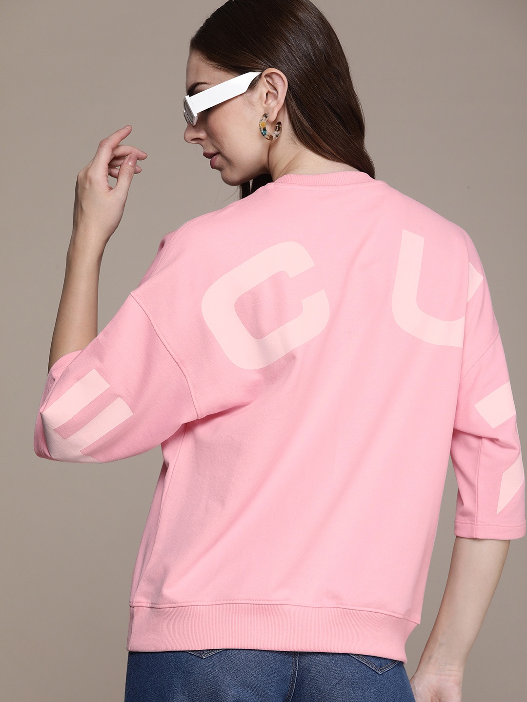 

FCUK Brand Logo Printed Sweatshirt, Pink