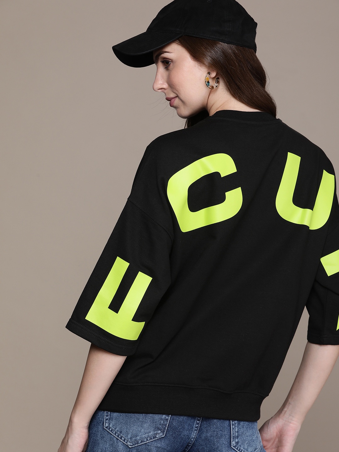 

FCUK Brand Logo Printed Sweatshirt, Black