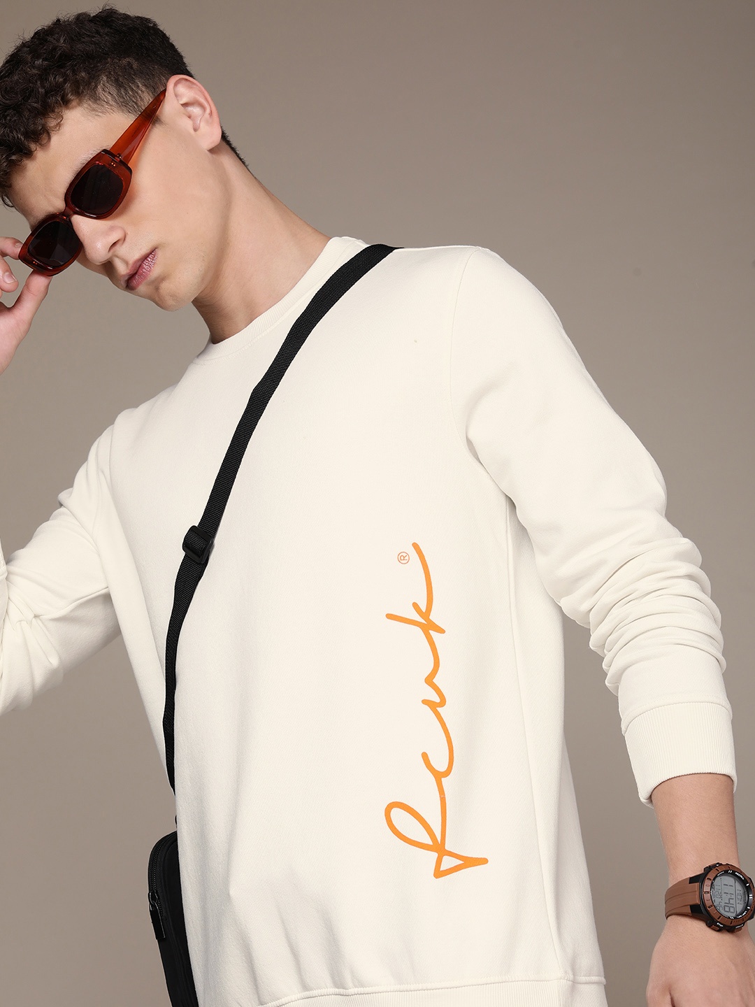 

FCUK Men Printed Sweatshirt, Off white