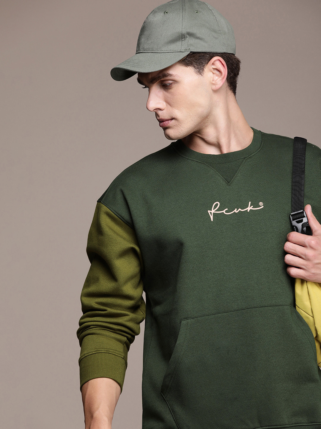 

FCUK Brand Logo Printed Sweatshirt, Olive