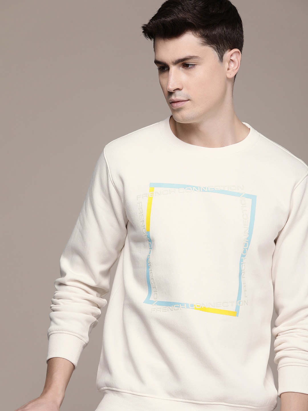 

French Connection Graphic Printed Sweatshirt, Off white