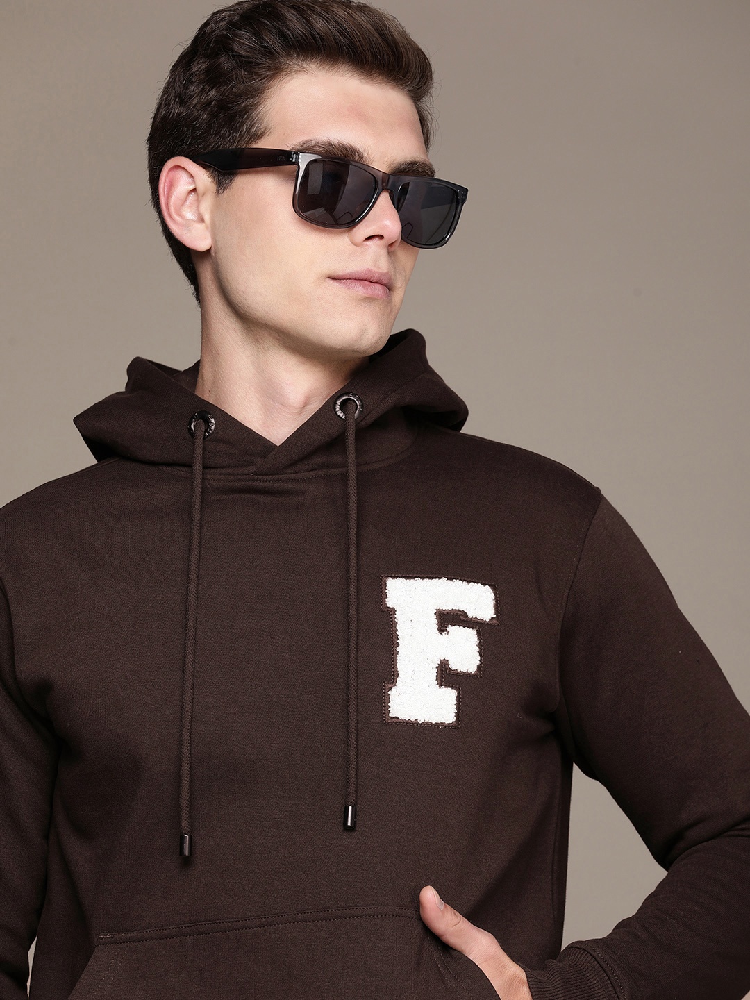 

French Connection Hooded Sweatshirt, Brown