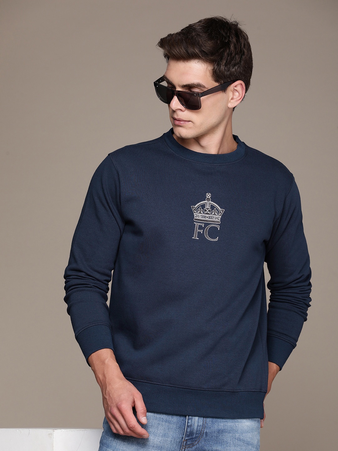 

French Connection Brand Logo Printed Sweatshirt, Navy blue