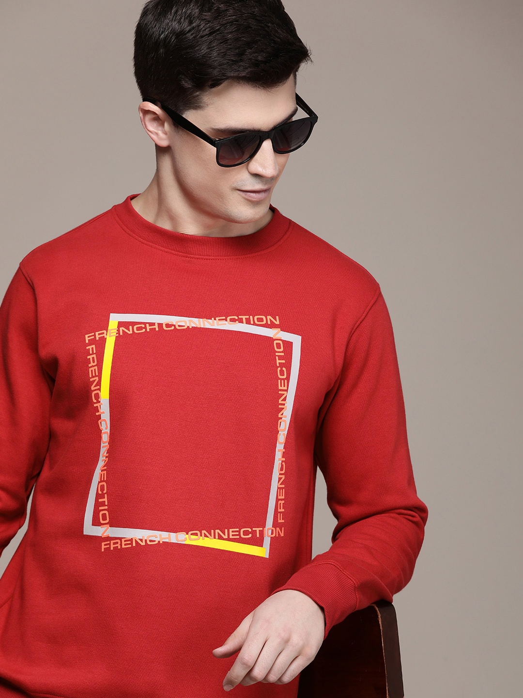 

French Connection Graphic Printed Sweatshirt, Red