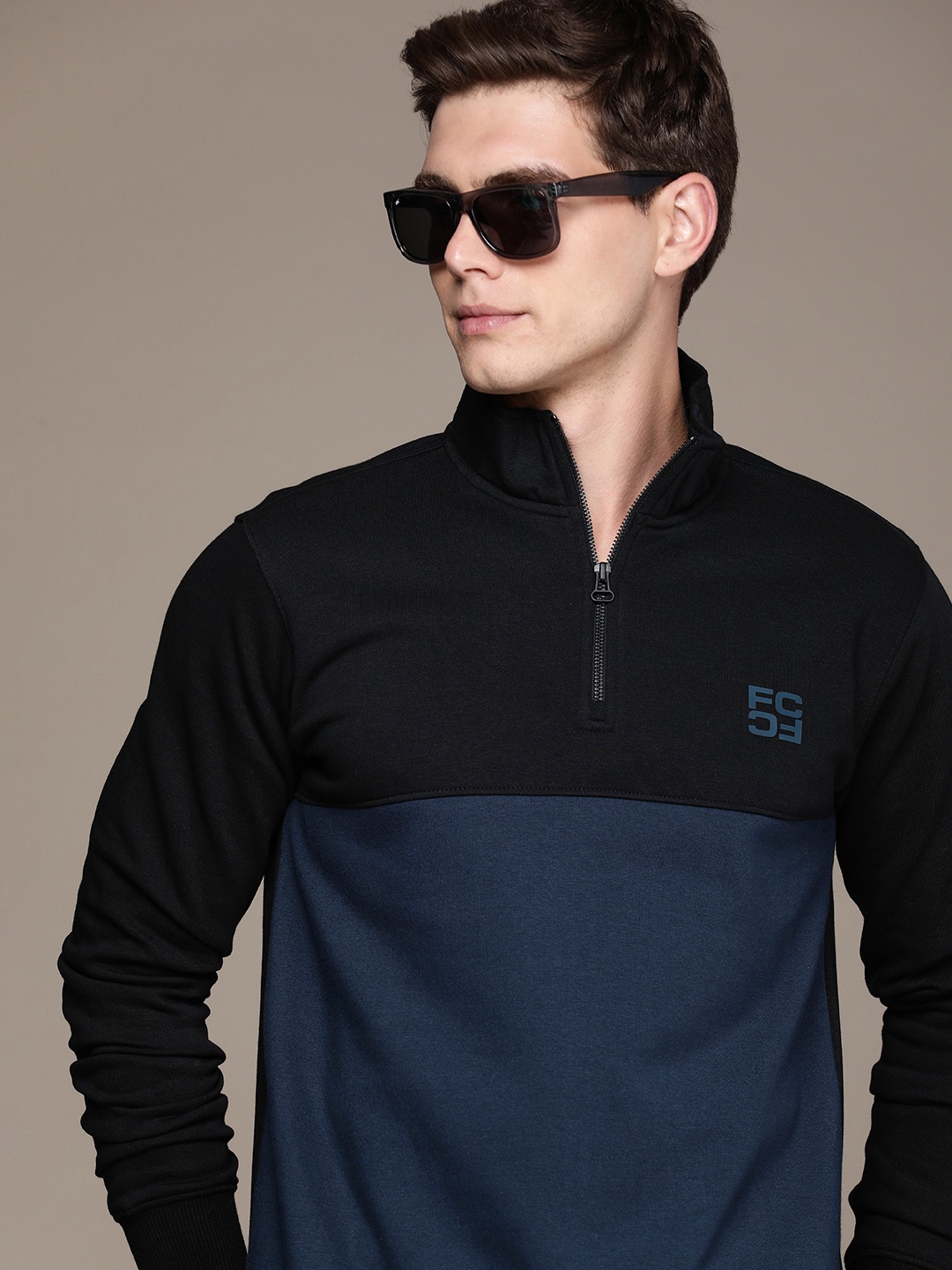 

French Connection Colourblocked Sweatshirt, Black