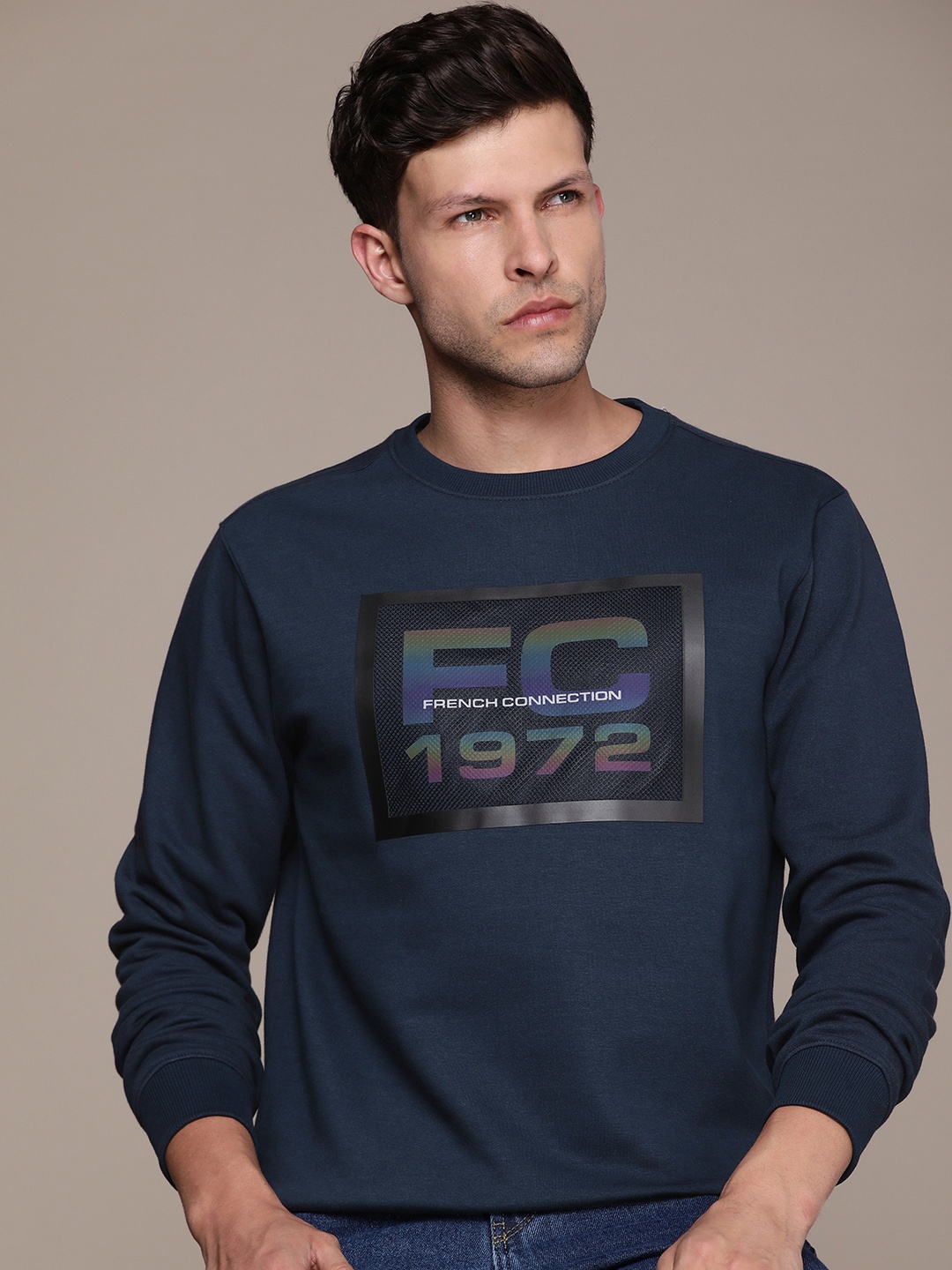 

French Connection Brand Logo Printed Sweatshirt, Navy blue