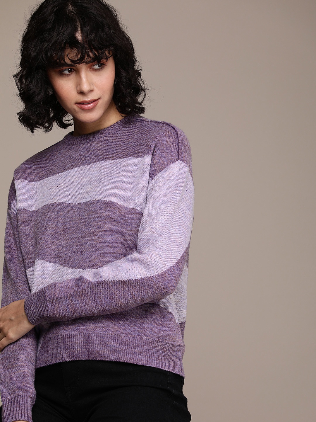 

French Connection Striped Pullover, Lavender