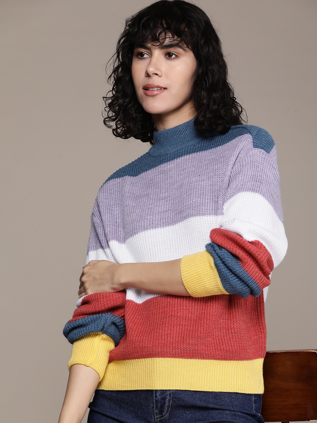 

French Connection Striped Pullover Sweater, Multi