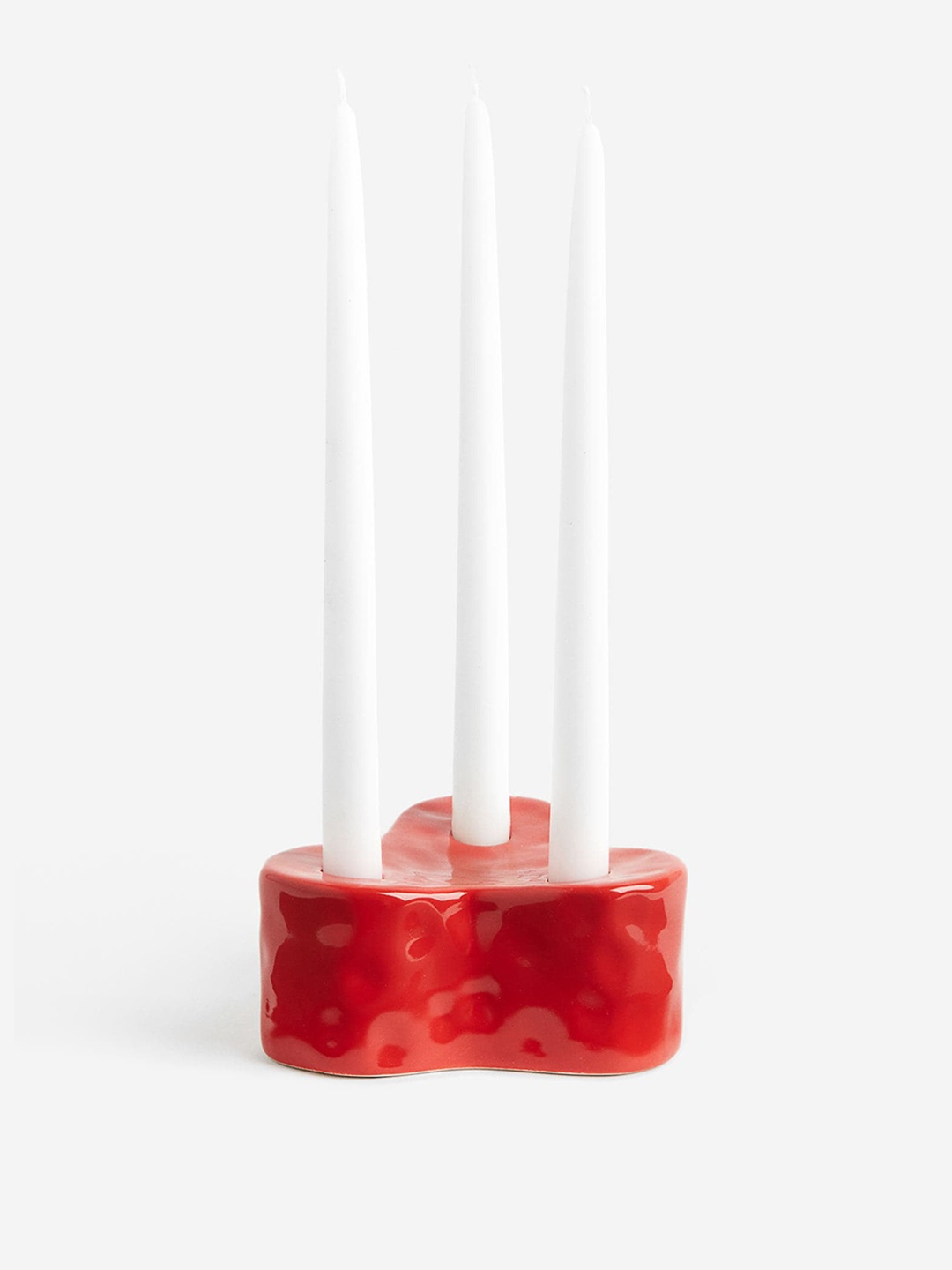 

H&M Red Glazed Stoneware Candlestick