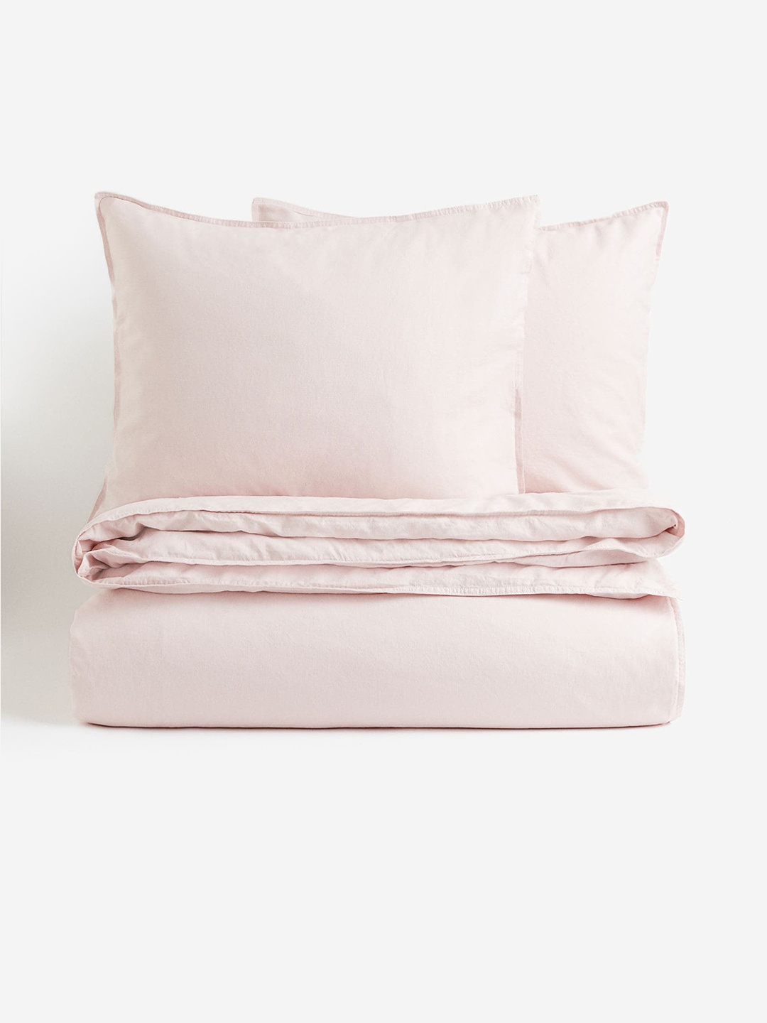 

H&M Pink Linen-Blend Double King Size Duvet Cover Set