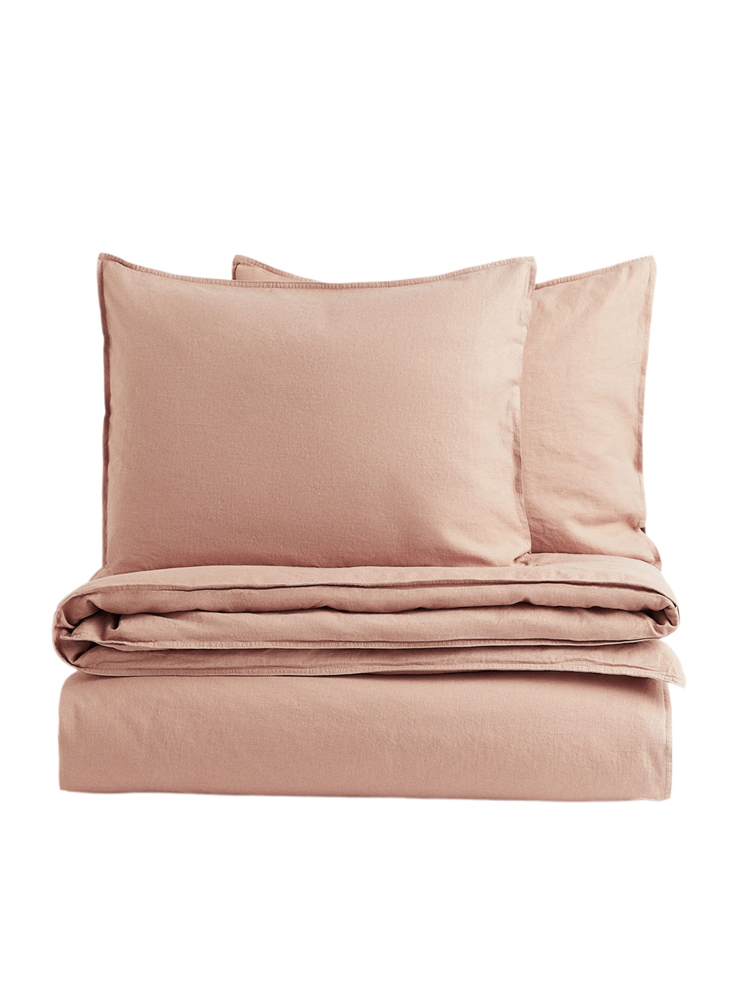 

H&M Beige Linen-Blend Double king Size Duvet Cover Set
