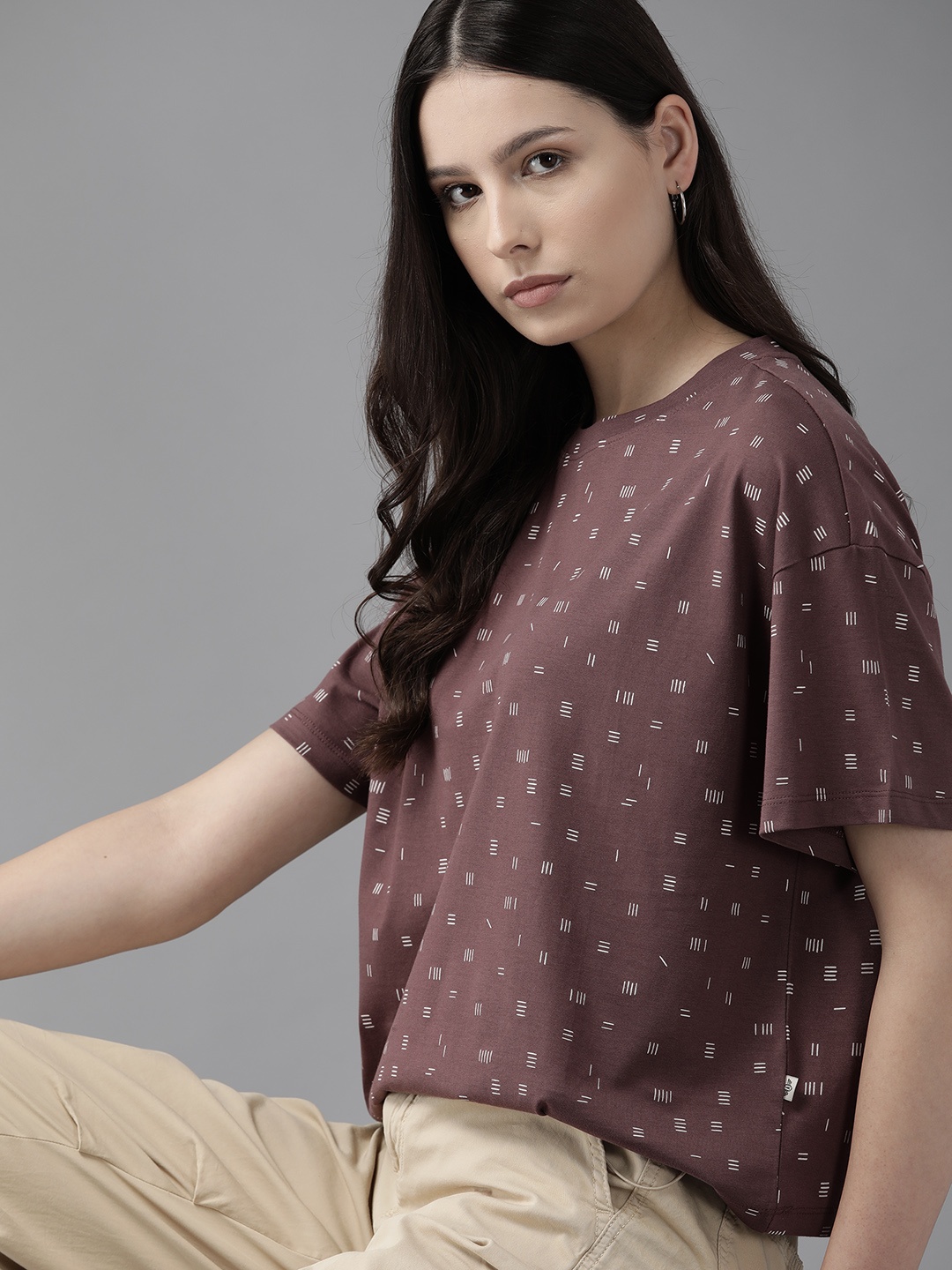 

The Roadster Lifestyle Co. Printed Pure Cotton T-shirt, Red