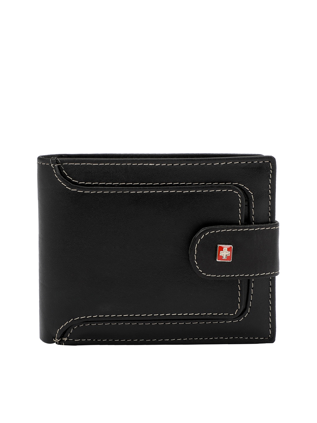 

SWISS MILITARY Men Black Solid Two Fold Wallet