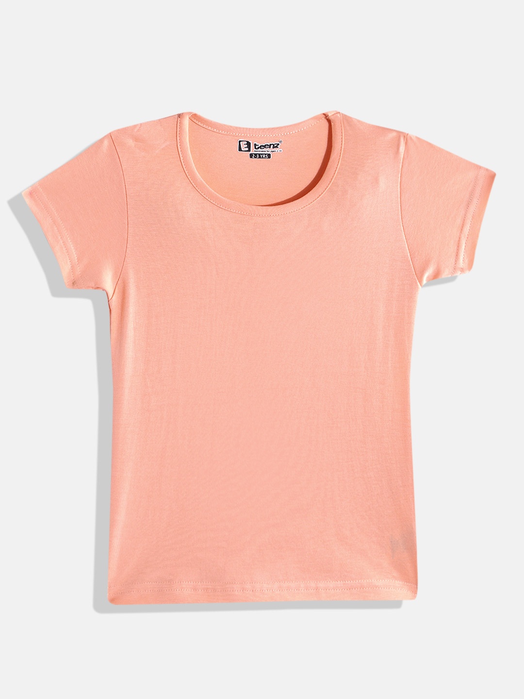 

Eteenz Girls Pure Cotton T-shirt, Peach