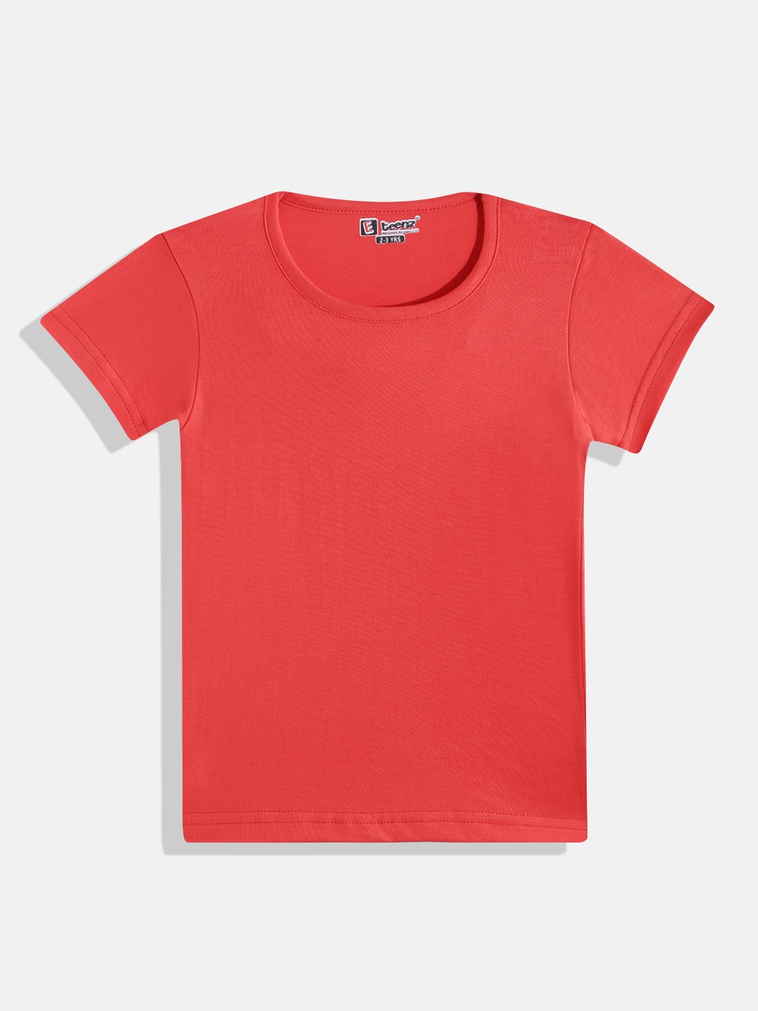 

Eteenz Girls Cotton Regular Fit T-shirt, Red