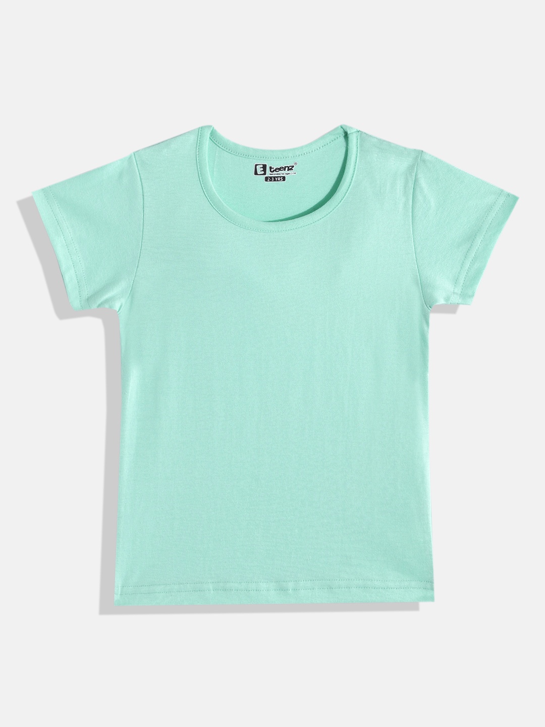 

Eteenz Girls Round Neck Cotton T-shirt, Sea green