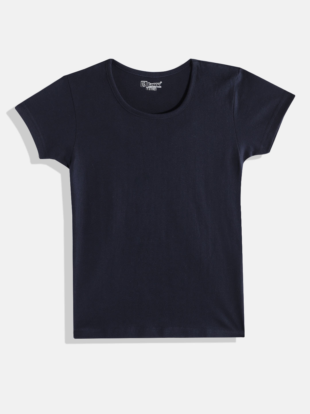 

Eteenz Girls Round Neck Cotton T-shirt, Navy blue
