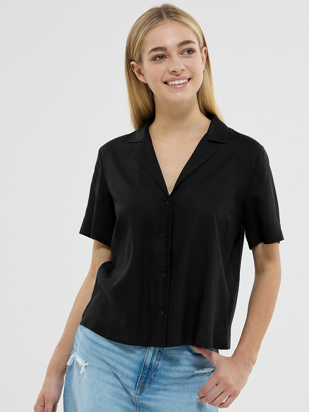 

TERRANOVA Opaque Casual Shirt, Black