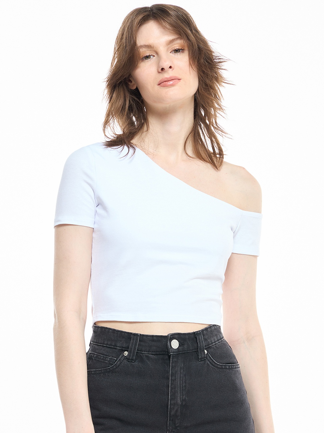 

TERRANOVA One Shoulder Top, White