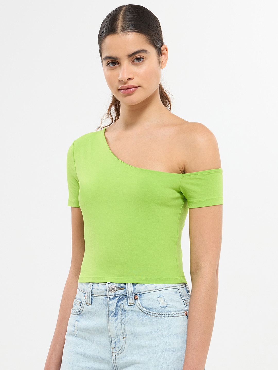 

TERRANOVA One Shoulder Top, Green