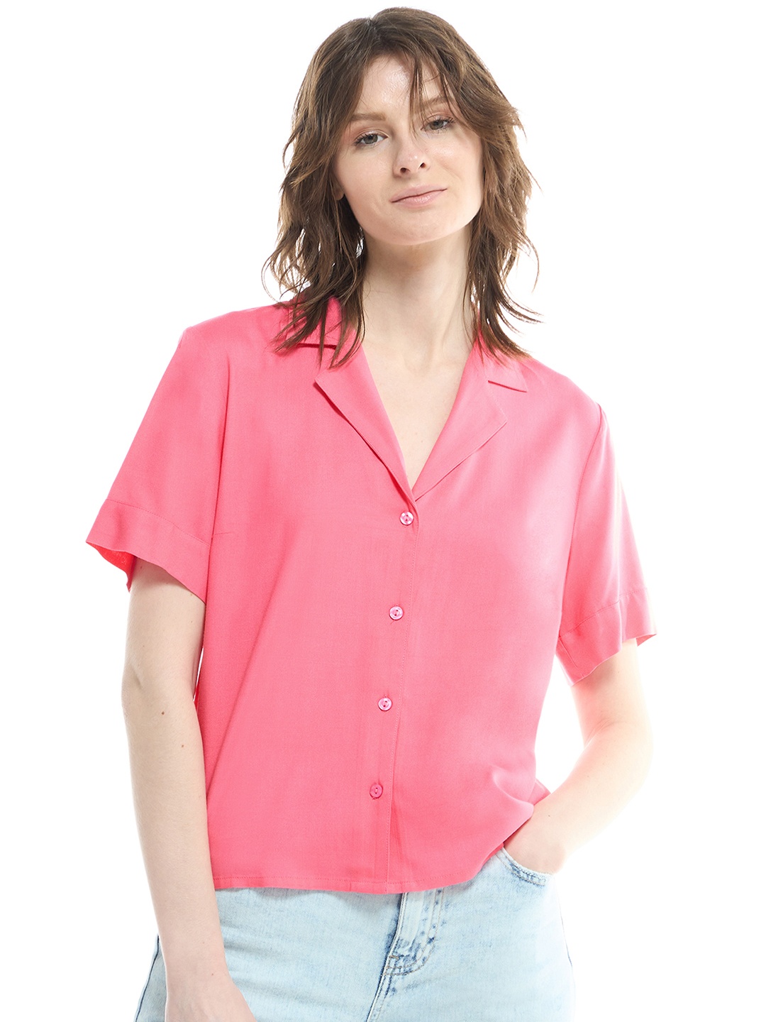 

TERRANOVA Opaque Casual Shirt, Pink