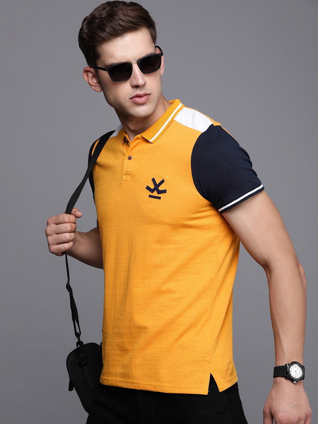 

WROGN Applique Brand Logo Detailed Polo Collar T-shirt, Yellow