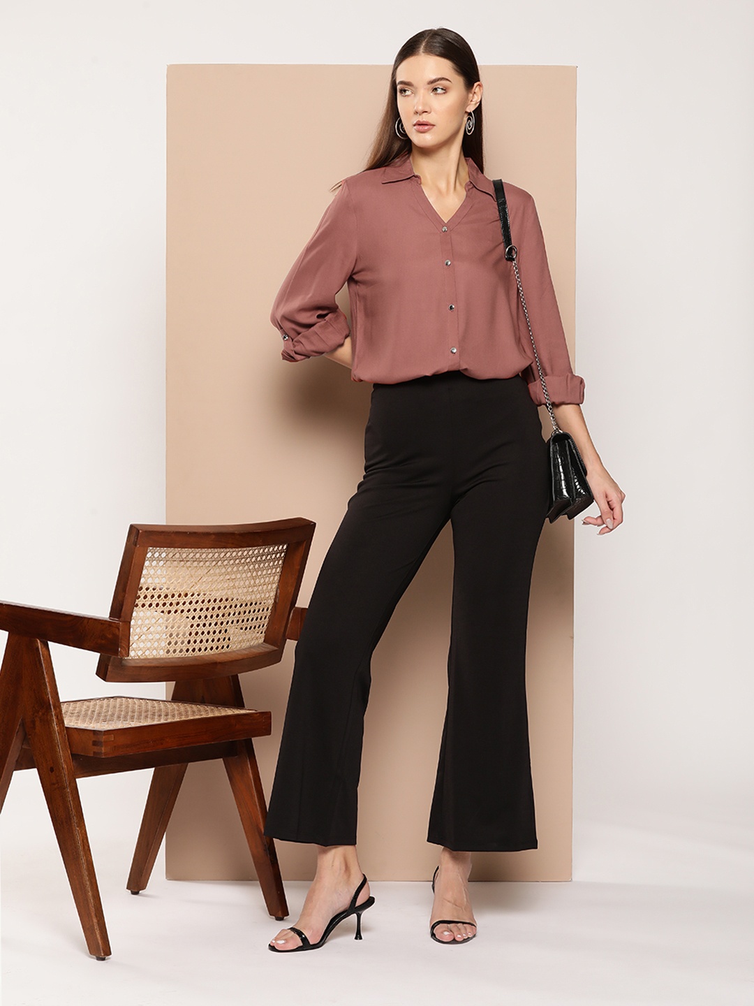 

Chemistry Women Solid Casual Shirt, Brown