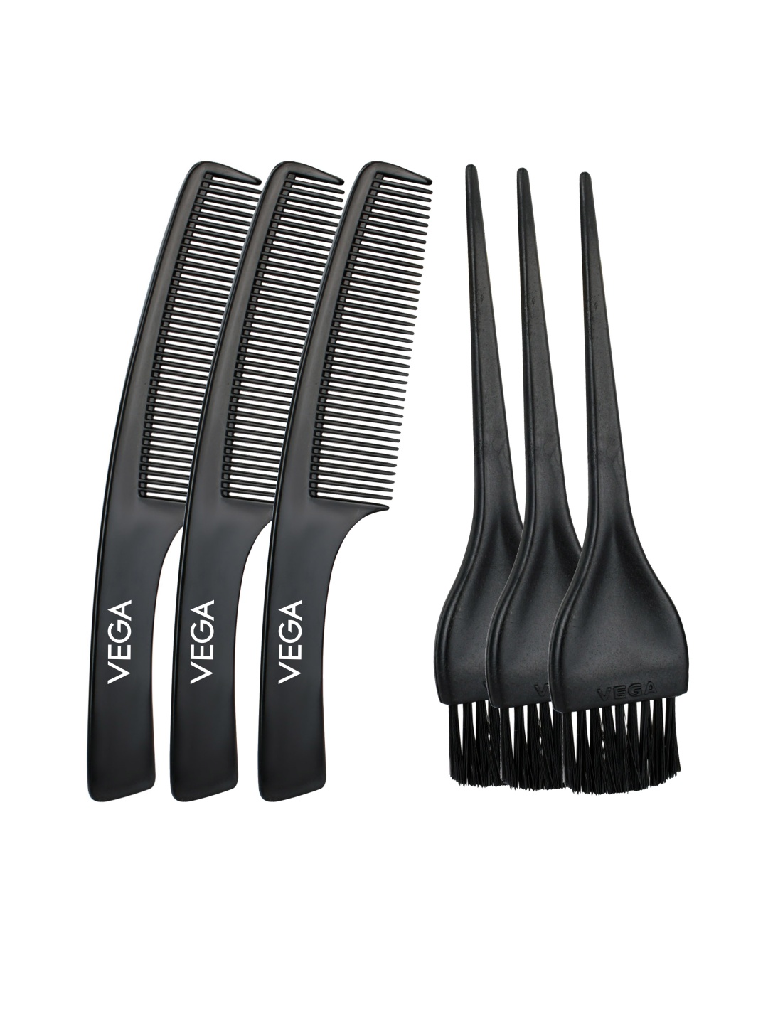 

VEGA Set Of 3 Mehandi Brush with Free Hair Combs - Black