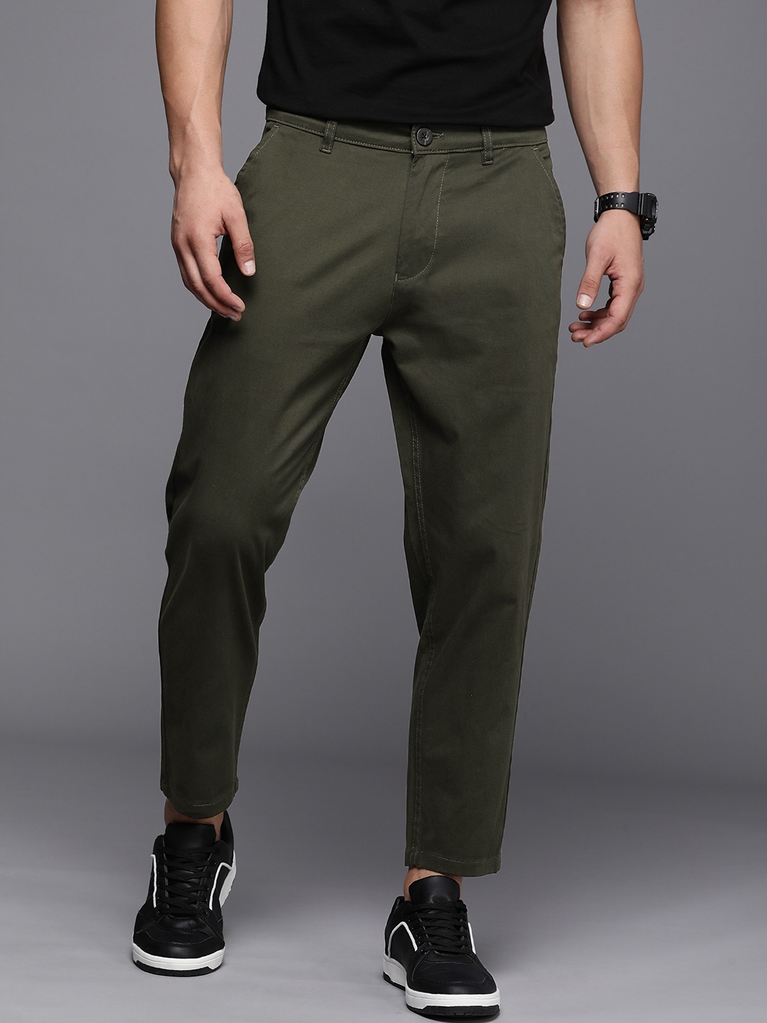 

WROGN Men Chinos Trousers, Olive