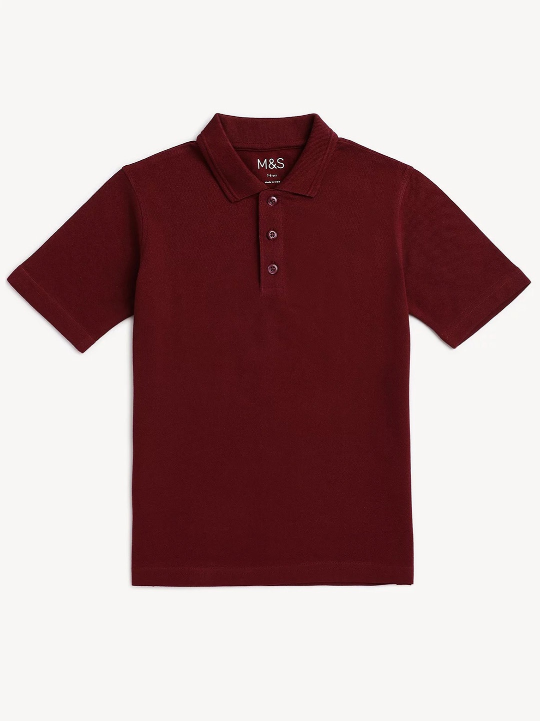 

Marks & Spencer Boys Polo Collar Pure Cotton T-shirt, Burgundy