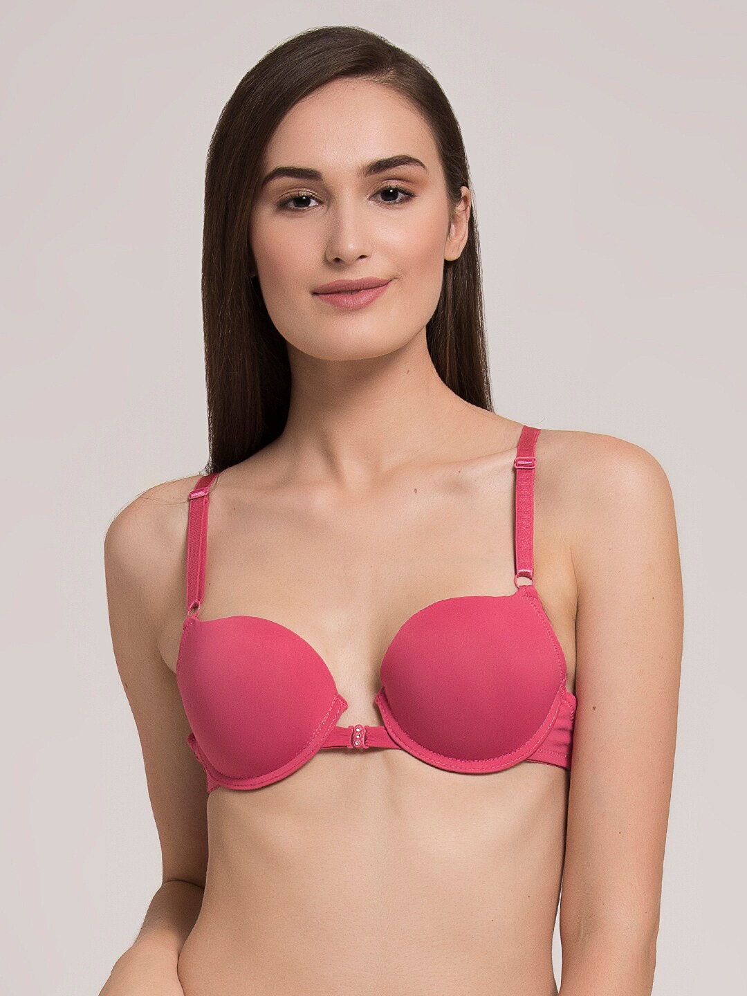

MAKCLAN Medium Coverage Underwired Lightly Padded Bra, Pink