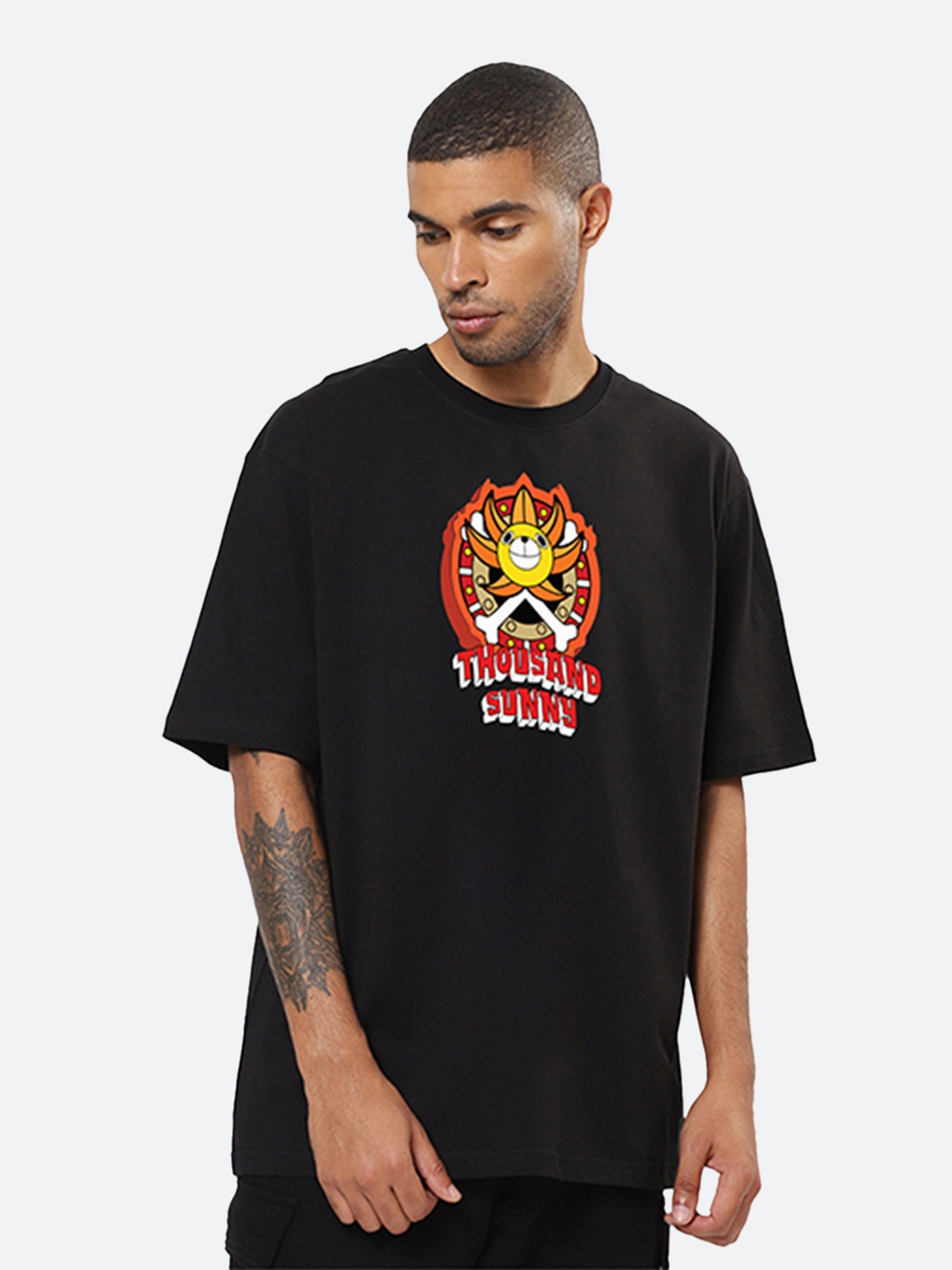 

Mad Over Print Graphic Printed Cotton Oversized Fit T-shirt, Black