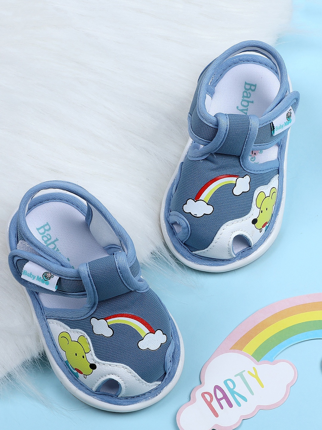 

Baby Moo Kids Printed Slip-On Sneakers, Blue
