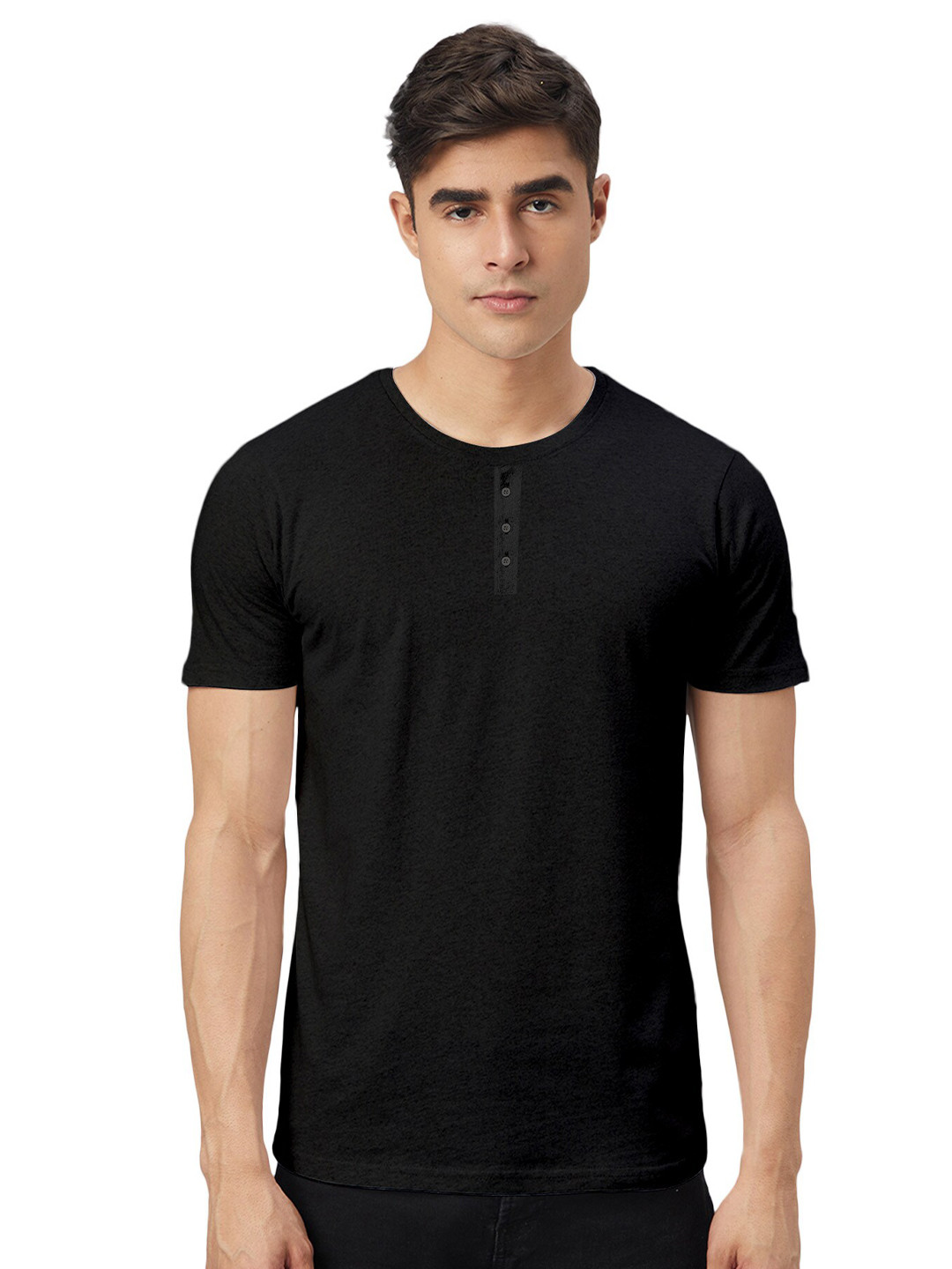 

FTX Round Neck Short Sleeves Casual T-Shirt, Black