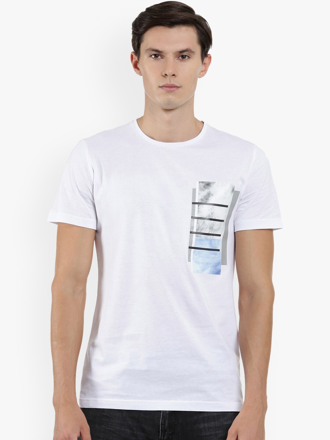 

Antony Morato Men White Printed Detail Round Neck T-shirt