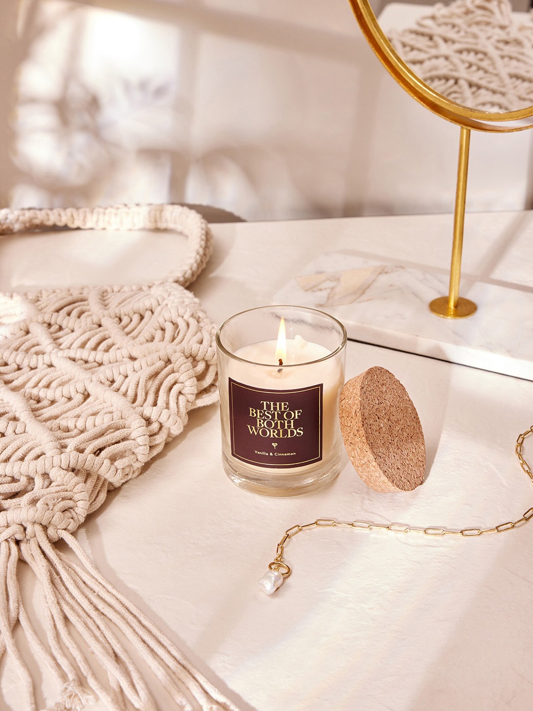 

The Label Life 2 Pieces Jar Candles- Vanila & Cinamon, White