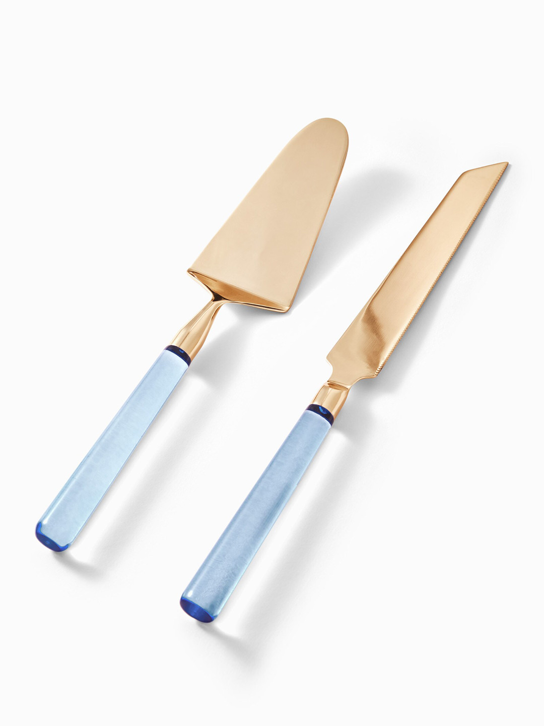 

The Label Life Gold-Toned & Blue 2 Pieces Acrylic Cake Server And Knife