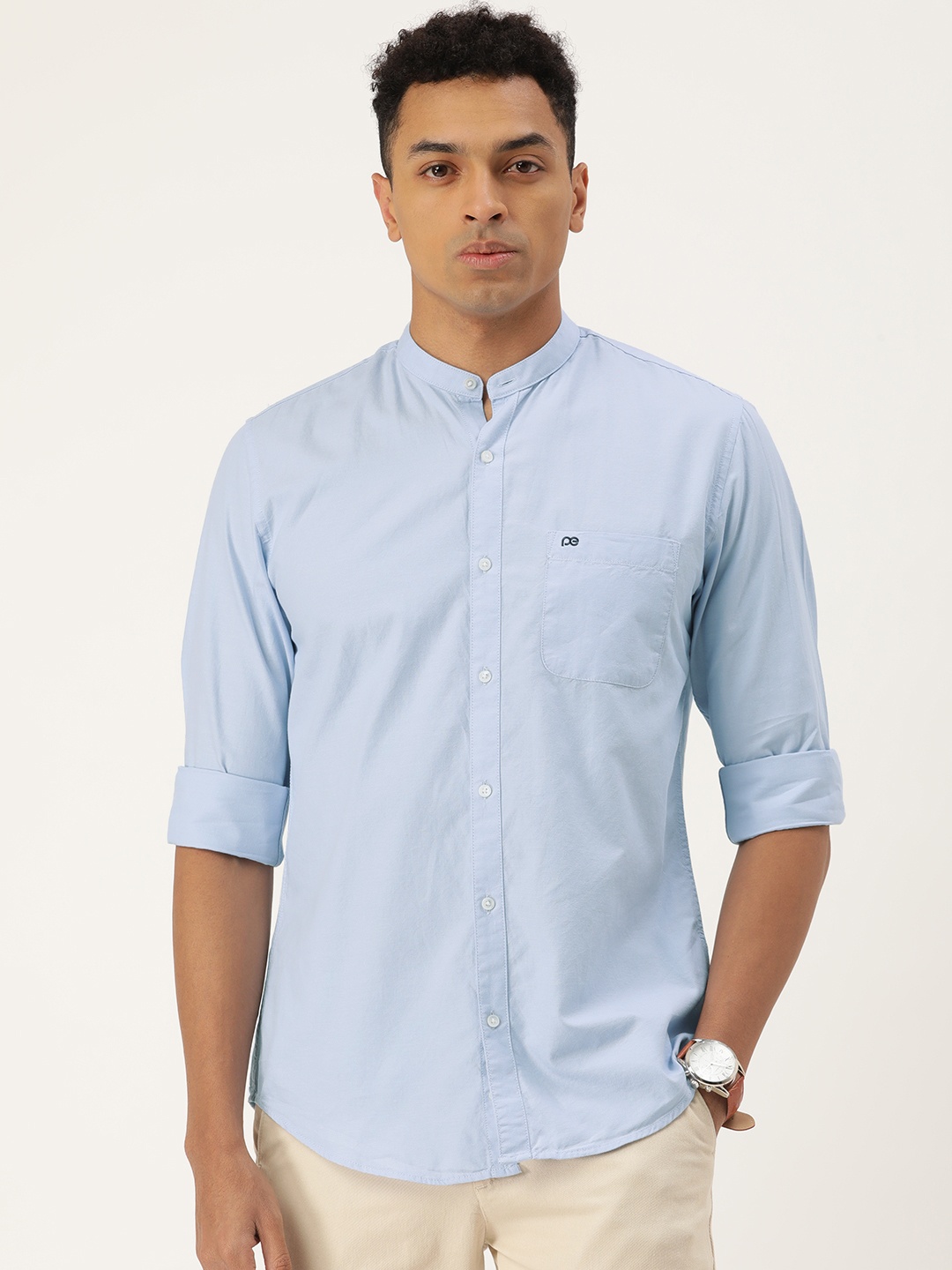 

Peter England Casuals Slim Fit Pure Cotton Casual Shirt, Blue