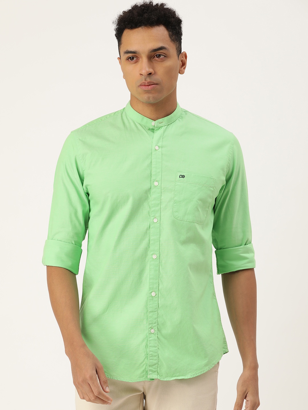 

Peter England Casuals Slim Fit Pure Cotton Casual Shirt, Green