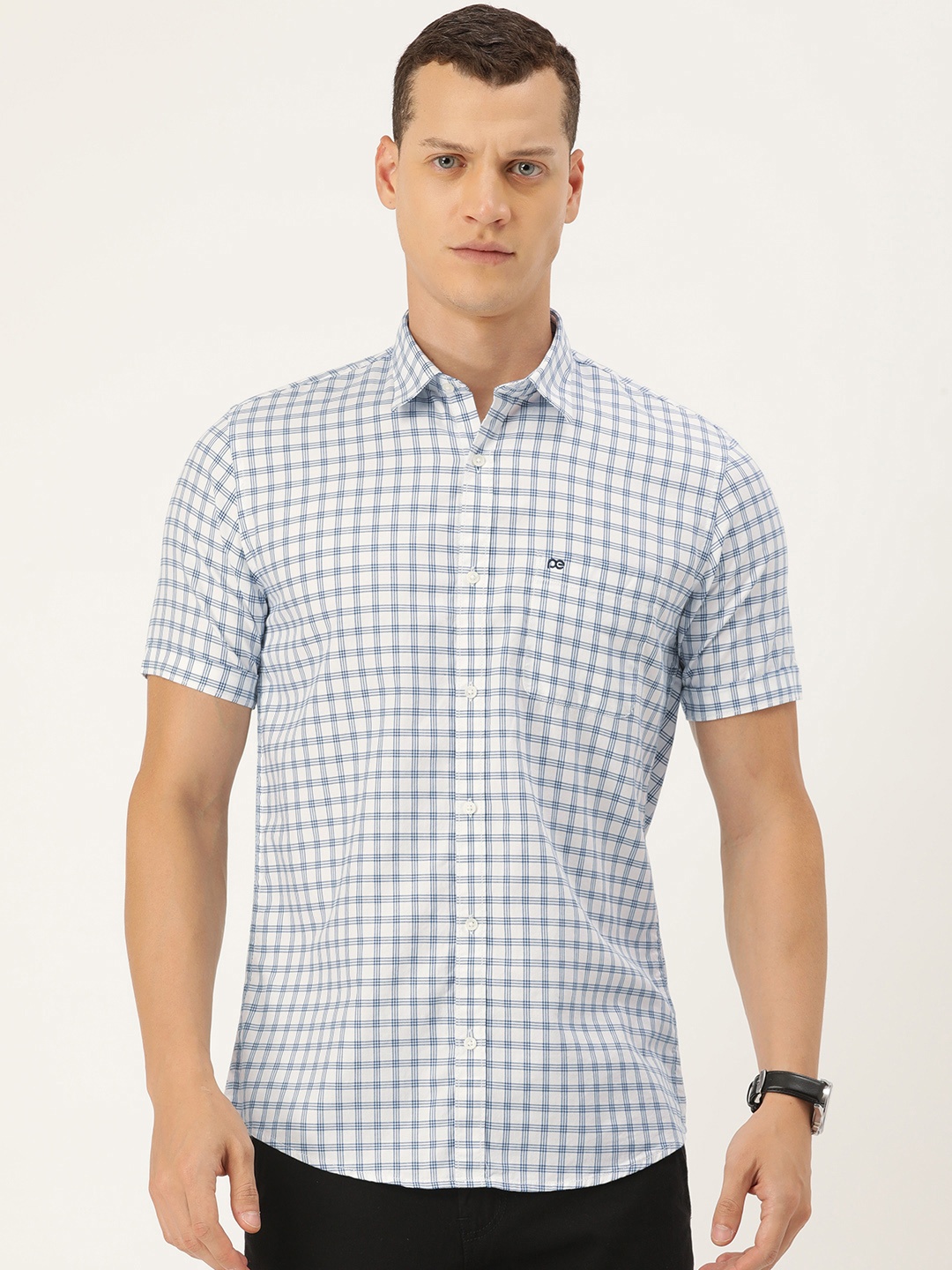 

Peter England Casuals Sport Slim Fit Pure Cotton Checked Casual Shirt, White