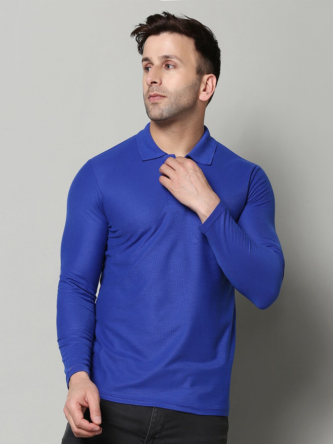 

INKKR Polo Collar Casual T-Shirt, Blue