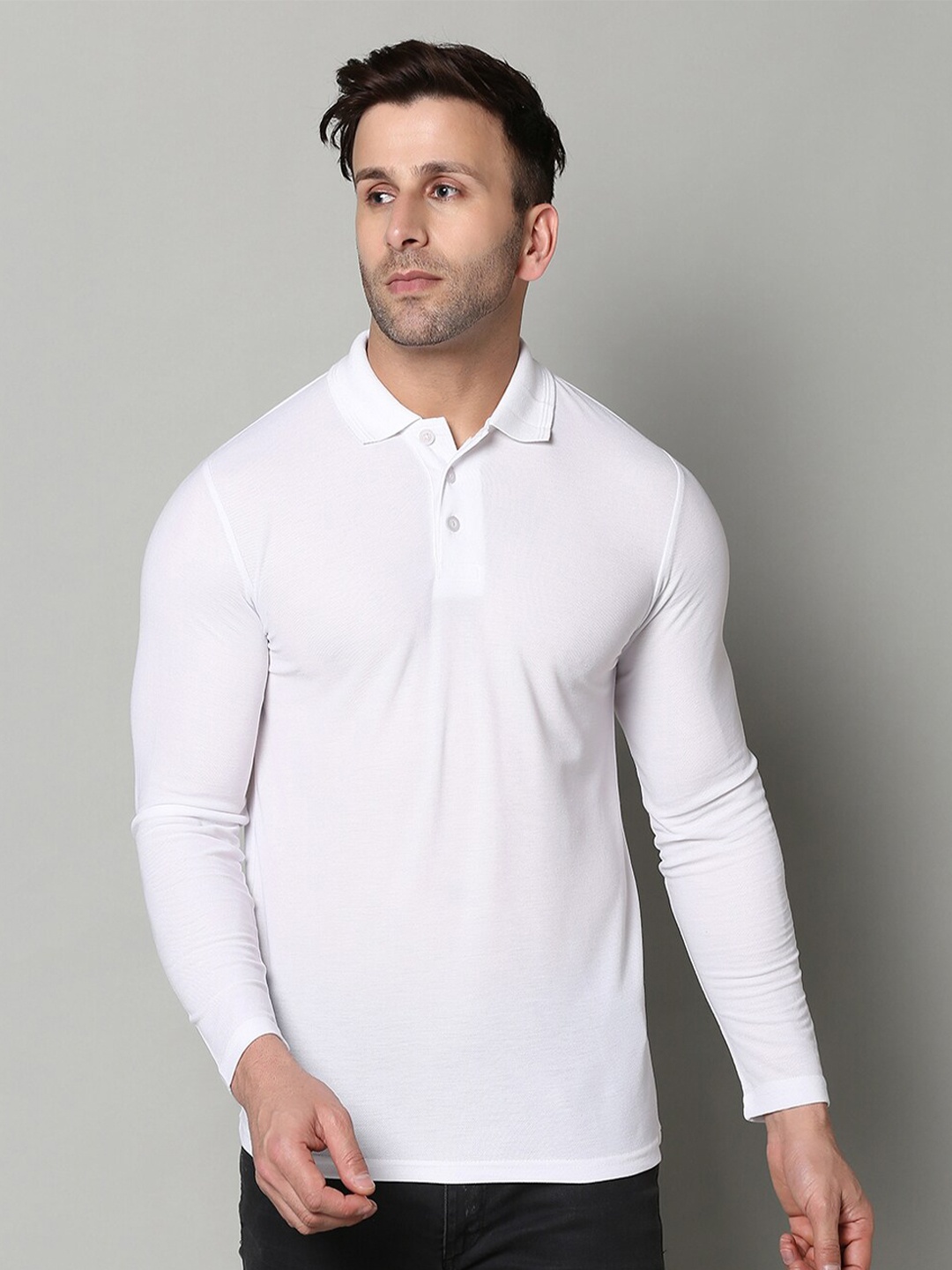 

INKKR Polo Collar Casual T-Shirt, White