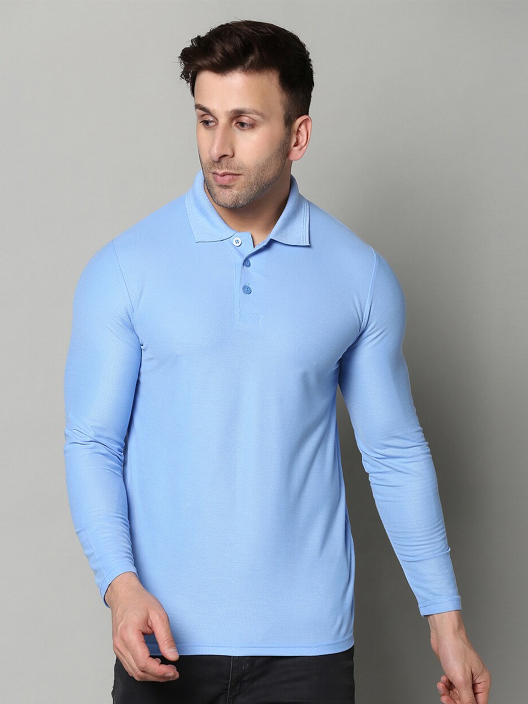 

INKKR Polo Collar Casual T-Shirt, Blue