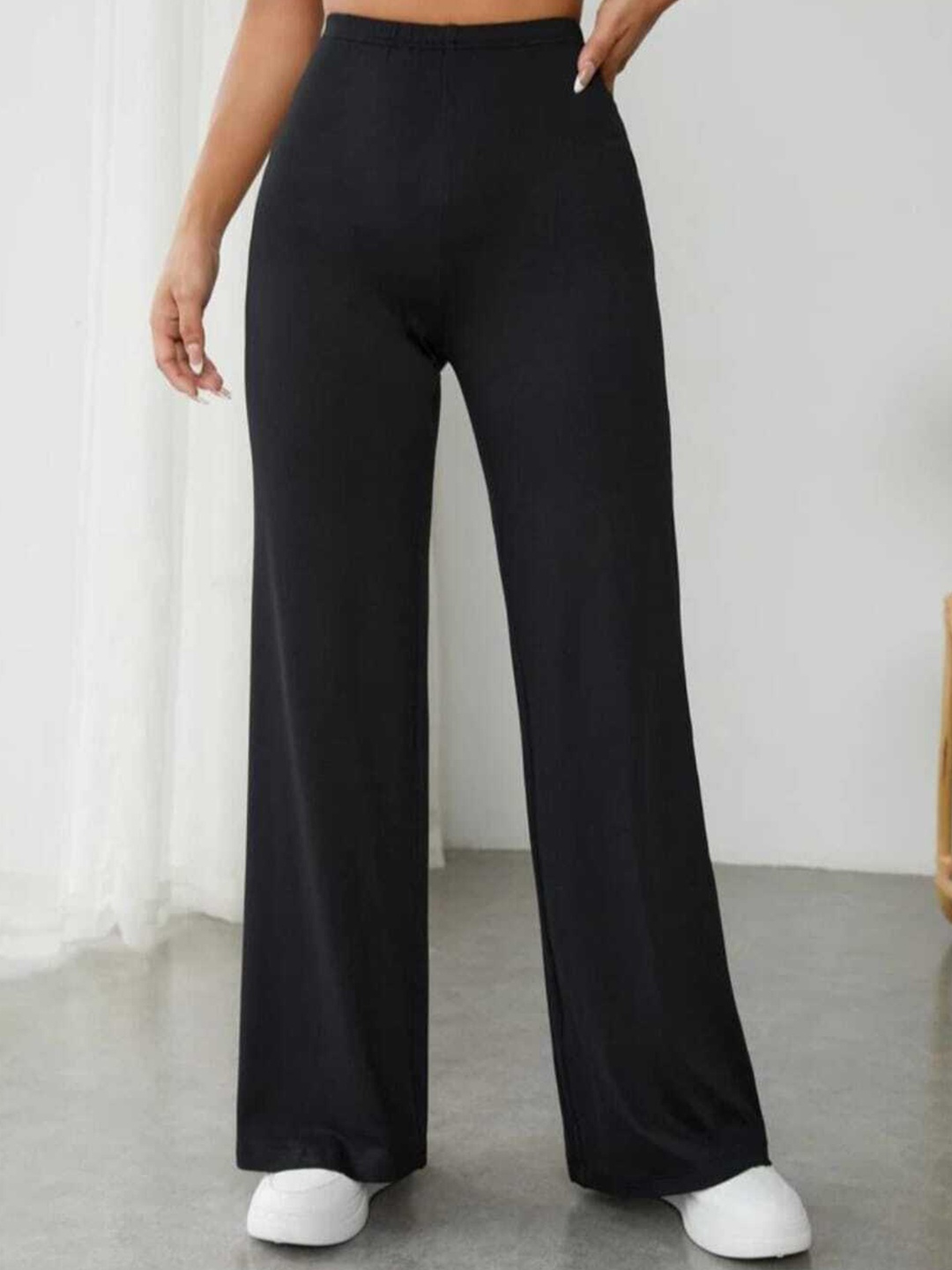 

Next One Women Relaxed Straight Leg High-Rise Trousers, Black