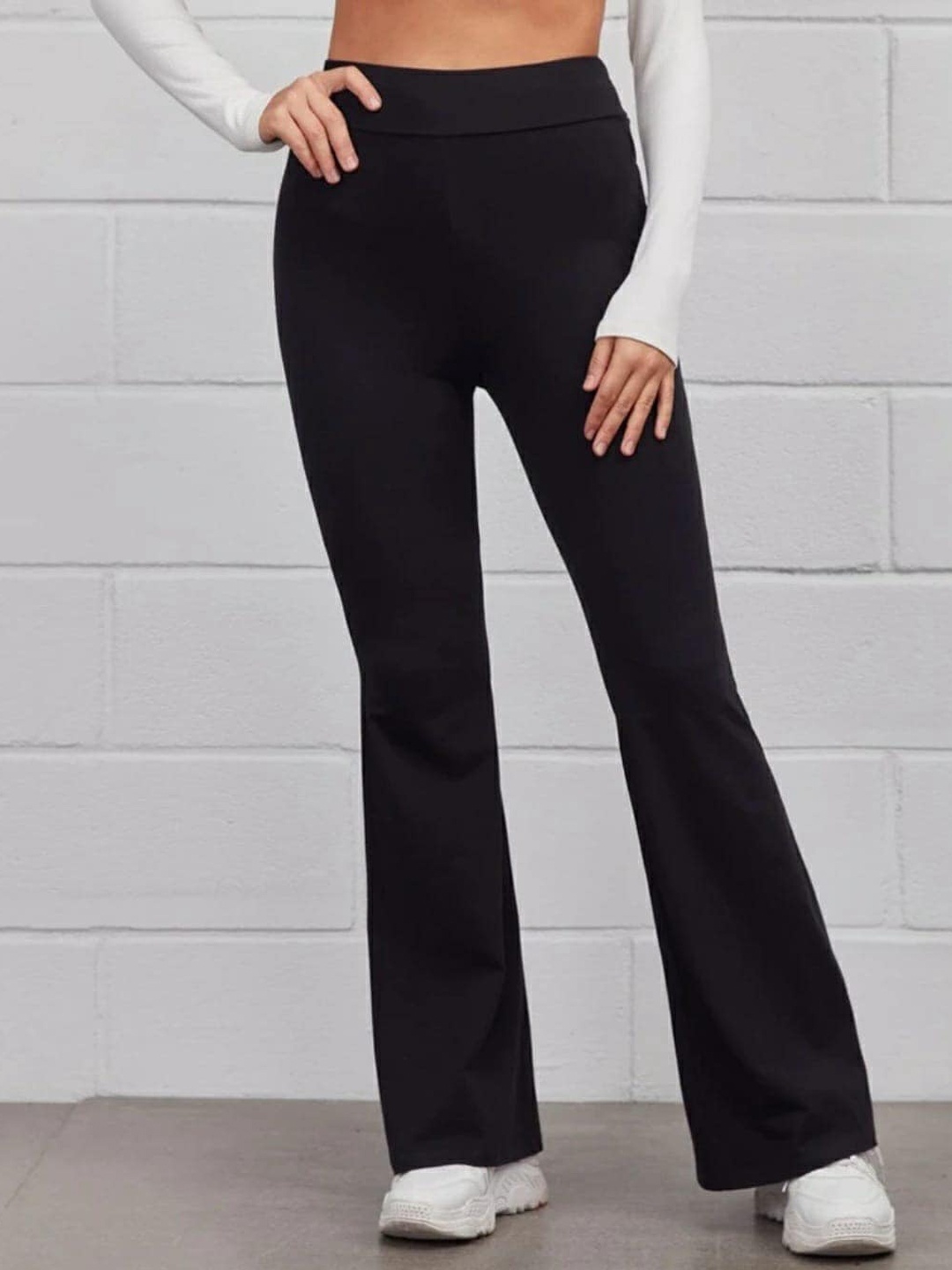 

Next One Women Relaxed Straight Leg High-Rise Easy Wash Bootcut Trousers, Black
